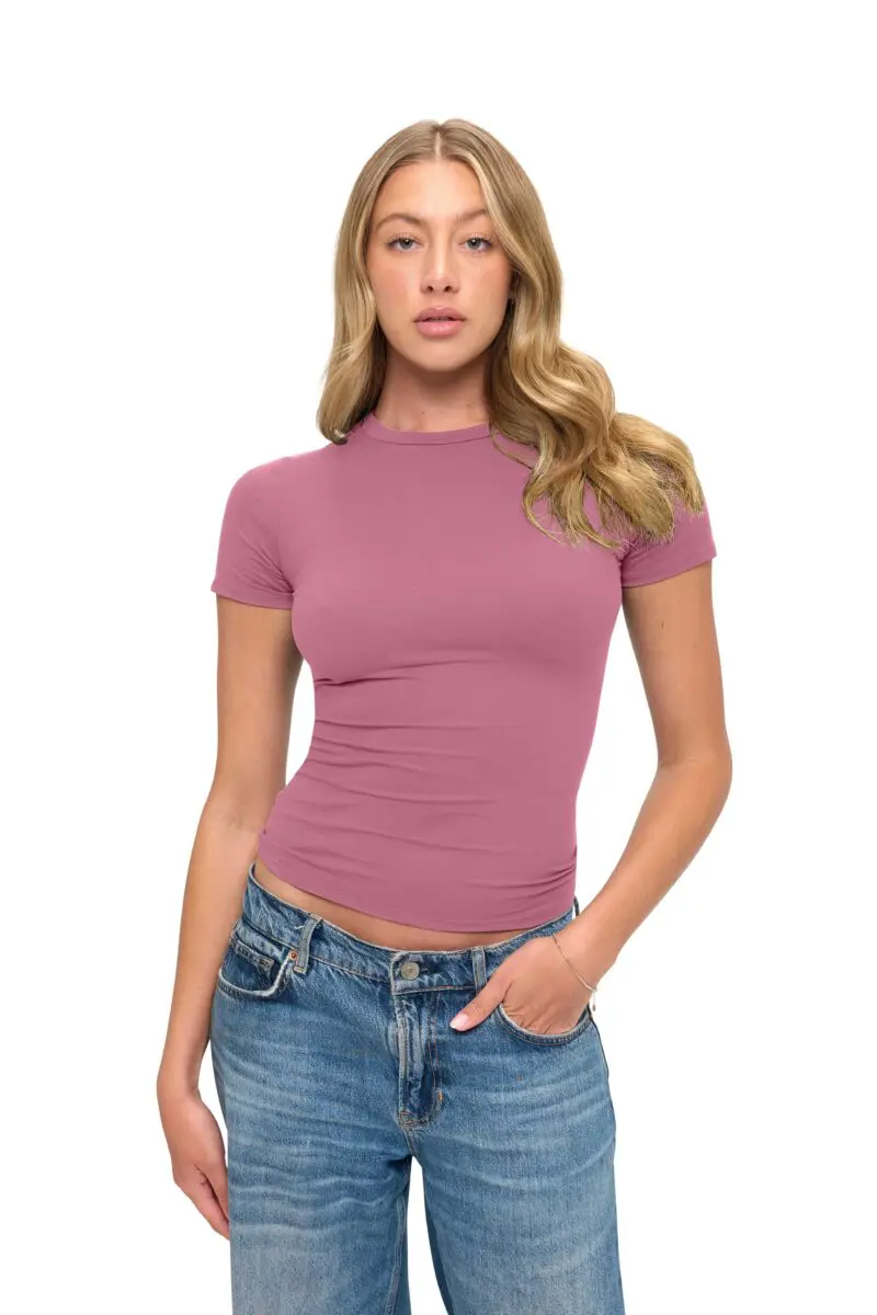 SHORT SLEEVE BABY TEE CROP TOP (STYLE 7267)